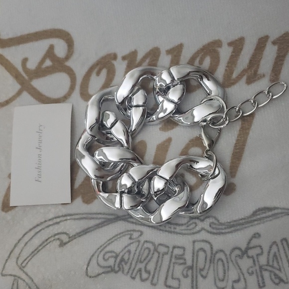 Fashion Chain Silver Bracelet - Picture 1 of 2